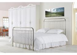 4ft6 Double Silver Chrome Nickel Traditional Victorian Metal Bed Frame Bedstead 1